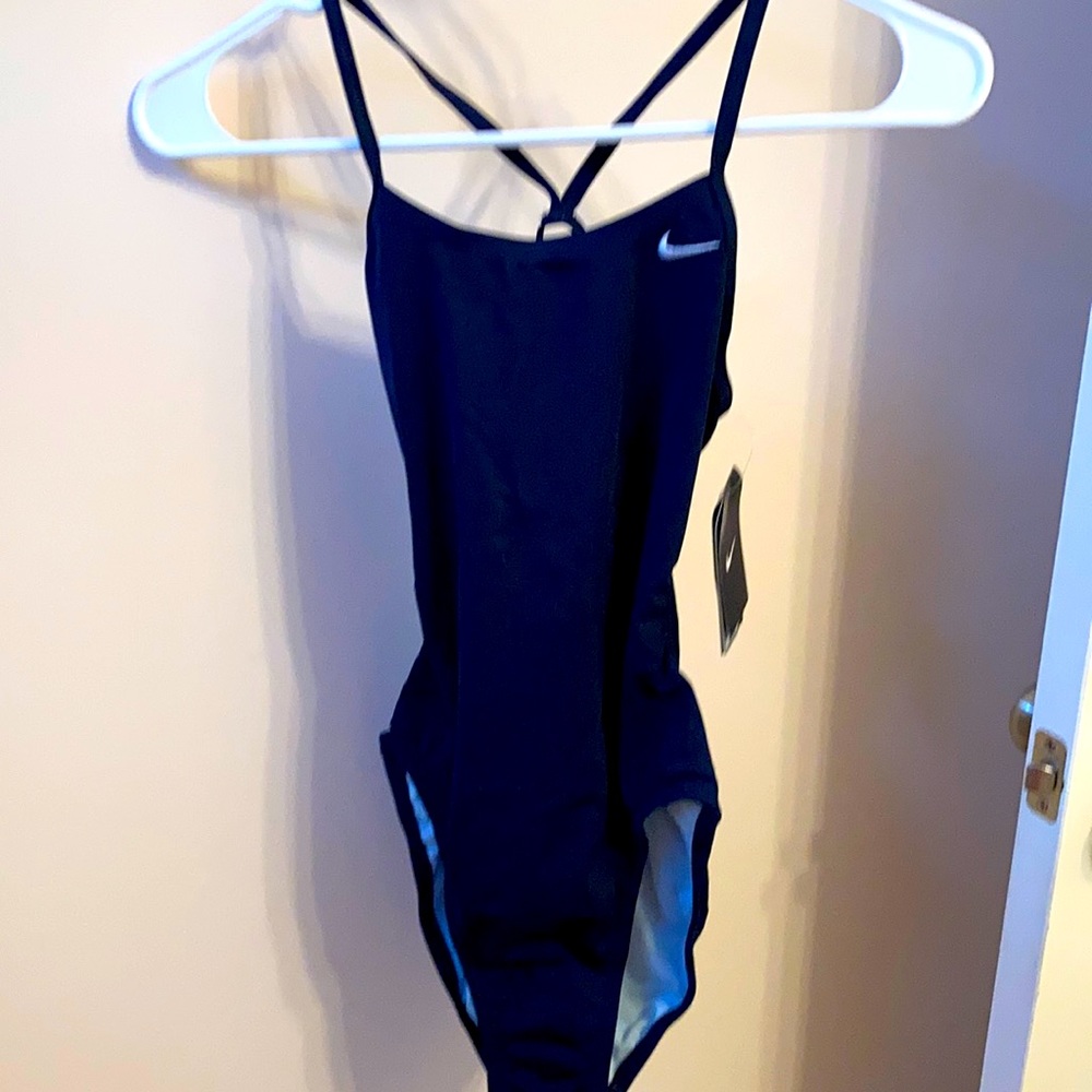 NWT Nike performance racing swim suit. Navy. New. Never worn